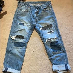 UNIQUE vintage patchwork Levi jeans